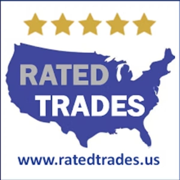 Rated Trades logo with five gold stars above a blue map of the USA.